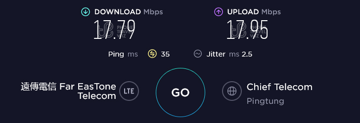 Far EasTone Download at Taitung Night Market in  Taitung (17.79 Mbps)