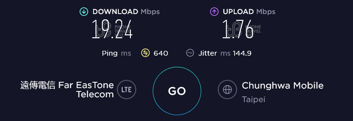 Far EasTone Upload at Airbnb Fuyang Street in Taipei (1.76 Mbps)