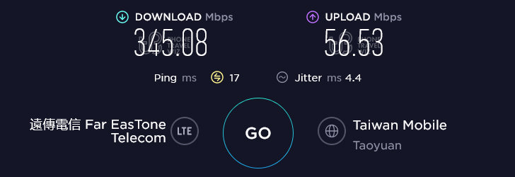 Far EasTone Upload  at FE21' Mall 9th Floor in Taoyuan (56.53 Mbps)