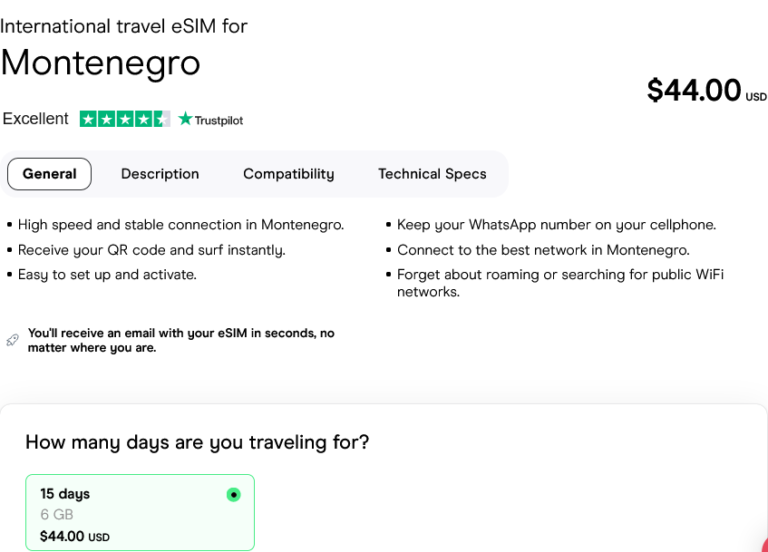 Montenegro: 11 Best eSIMs Compared + Discounts (2023) – Phone Travel Wiz