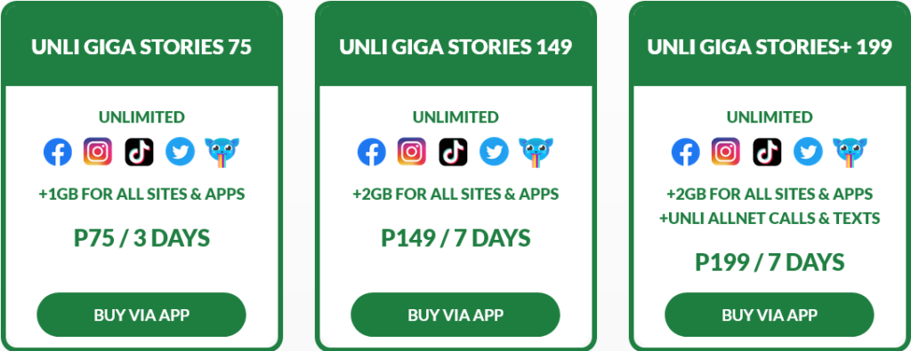 Smart Philippines Unli Giga Stories Plans