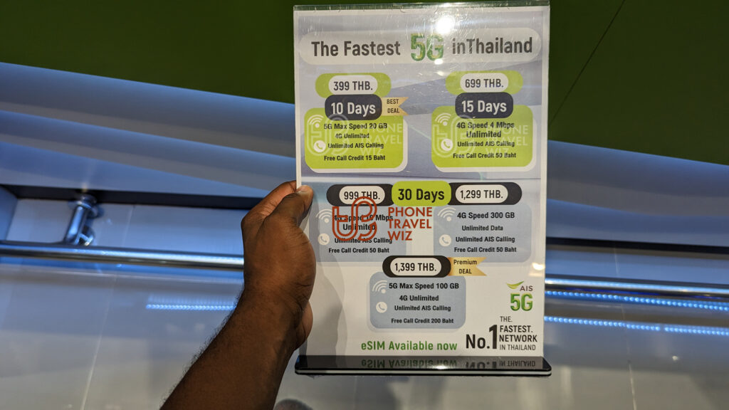 AIS Thailand Tourist SIM Cards sold at Phuket International Airport Back