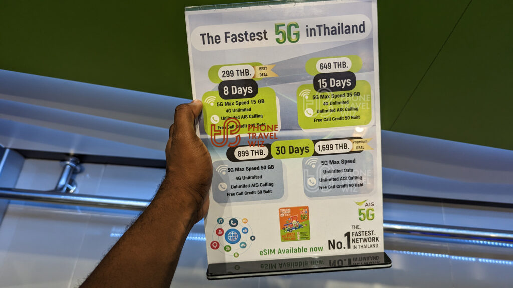 AIS Thailand Tourist SIM Cards sold at Phuket International Airport Front