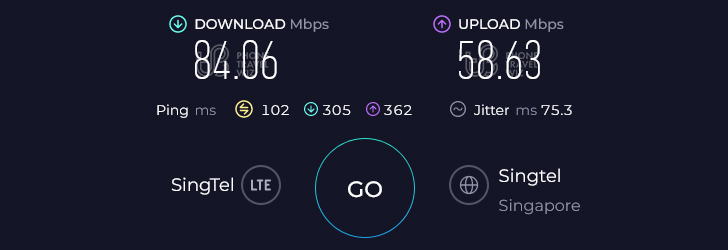 Airalo Asialink in Thailand Speed Test at Bangkok Phra Borom Maha Ratchawang Royal Residence (84.06 Mbps)