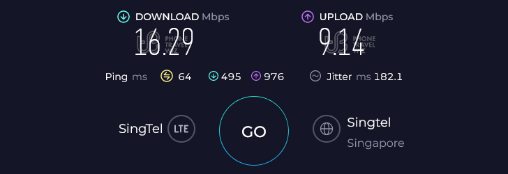 Airalo Asialink in Thailand Speed Test at Bangkok Phrom Phong Station (61.73 Mbps)