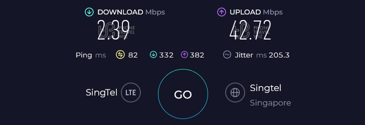 Airalo Asialink in Thailand Speed Test at Bangkok Silom Complex (42.72 Mbps)
