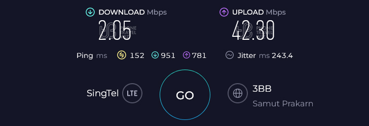 Airalo Asialink in Thailand Speed Test at Bangkok Suvarnabhumi Airport Domestic Terminal Departures  (42.3 Mbps)