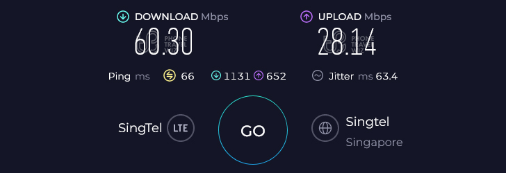 Airalo Asialink in Thailand Speed Test at Koh Pha Ngan Moo 2 District (60.3 Mbps)