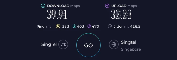 Airalo Asialink in Thailand Speed Test at Koh Pha Ngan Moo 7 District (32.23 Mbps)