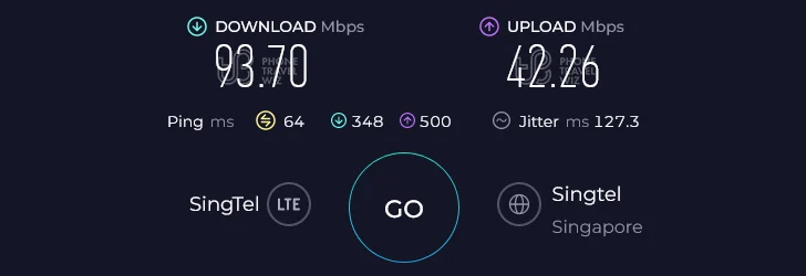 Airalo Asialink in Thailand Speed Test at Koh Samui Maenam Morning Market (93.7 Mbps)