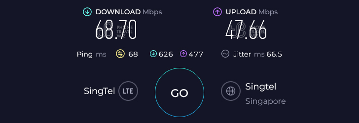 Airalo Asialink in Thailand Speed Test at Koh Samui Samaya Bura Hotel (47.66 Mbps)