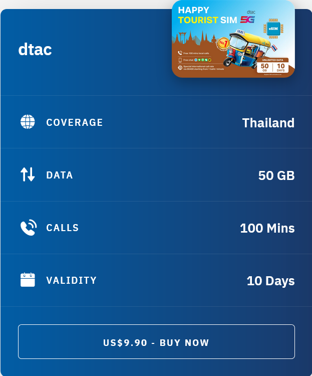 Airalo Thailand Dtac eSIM with Price