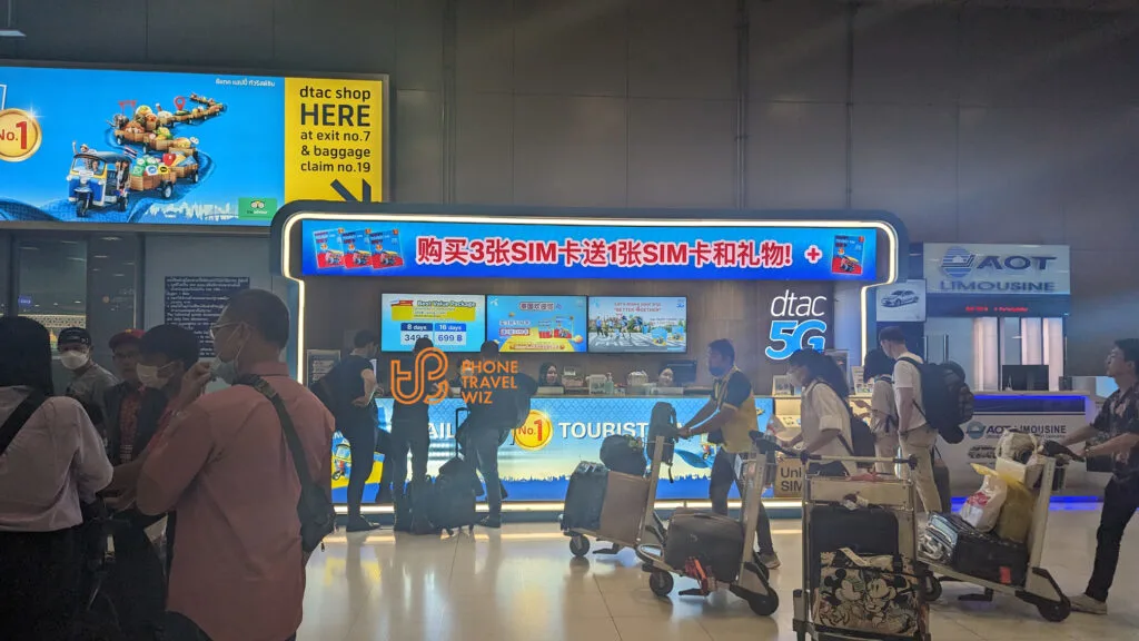 Dtac Thailand Store in the Arrivals Hall at BangkokSuvarnabhumi Airport Close to the Exit