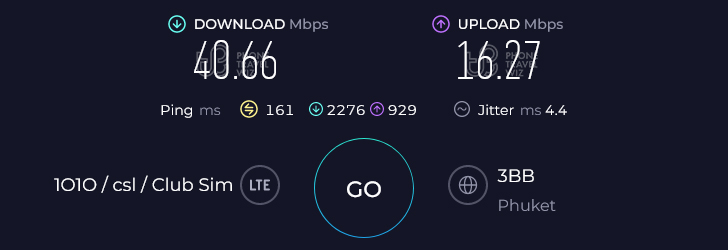 Nomad SEA-Oceania in Thailand Speed Test at Koh Samui Maenam Morning Market (40.66 Mbps)