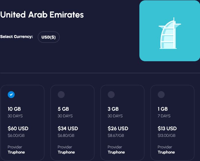 Nomad United Arab Emirates eSIMs