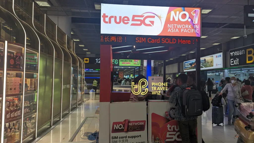 TrueMove H Thailand Booth Close to Baggage Claim 12 at International Terminal at Bangkok Suvarnabhumi Airport