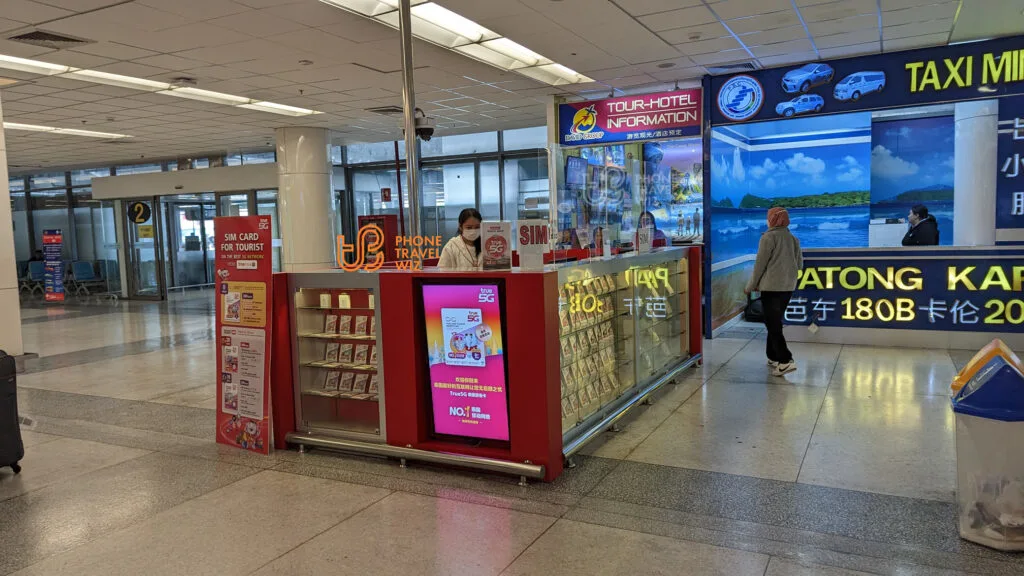 TrueMove H Thailand Booth in the Domestic Terminal at Phuket International Airport