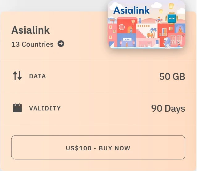 Airalo Asialink 50 GB eSIM