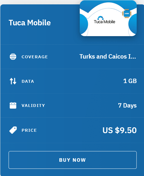 Airalo Turks and Caicos Islands Tuca Mobile eSIM with Prices