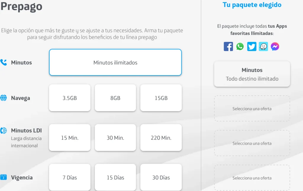 Movistar Colombia Arma tu Paquete Make Your Own Plan Example