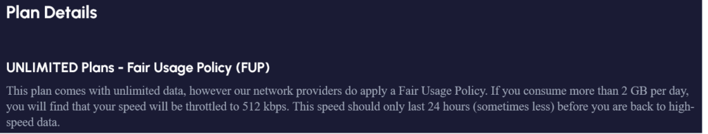 Nomad Unlimited Data Fair Use Policy