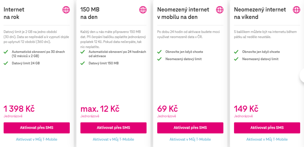 T-Mobile Czech Republic Data Plans