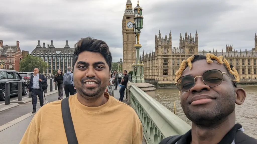 Adu from Phone Travel Wiz and Majed in Front of the Big Ben
