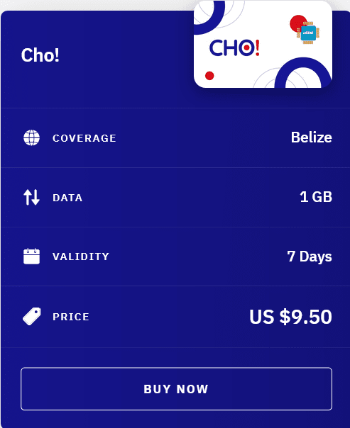 Airalo Belize Cho! eSIM with Prices