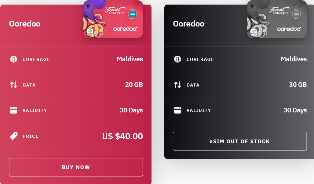 Airalo Maldives Ooredoo eSIM with Prices