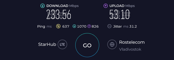 Alosim South Korea eSIM Speed Test at Gimpo International Airport Domestic Terminal KAL Lounge (233.56 Mbps)