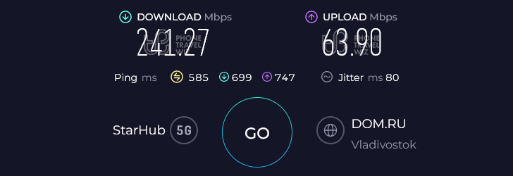 Alosim South Korea eSIM Speed Test at Gimpo International Airport Domestic Terminal Lotteria (241.27 Mbps)