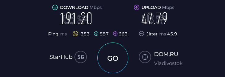 Alosim South Korea eSIM Speed Test at Myeongdong Cathedral (191.20 Mbps)