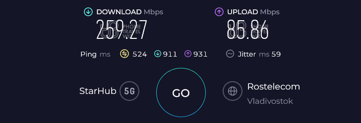 Alosim South Korea eSIM Speed Test at Seongdong-gu 청계천 하동매실거리 Park (259.27 Mbps)