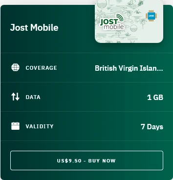 Airalo British Virgin Islands Jost Mobile eSIM with Prices