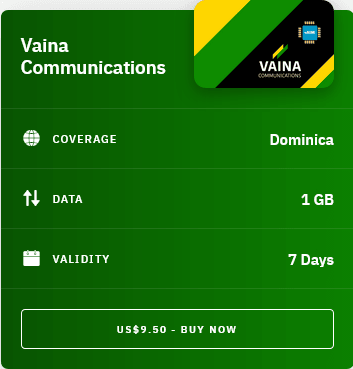 Airalo Dominica Vaina Communications eSIM with Prices