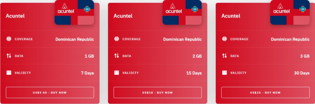 Airalo Dominican Republic Acuntel eSIM with Prices