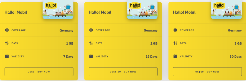 Airalo Germany Hallo! Mobil eSIM with Prices