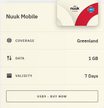 Airalo Greenland Nuuk Mobile eSIM with Prices