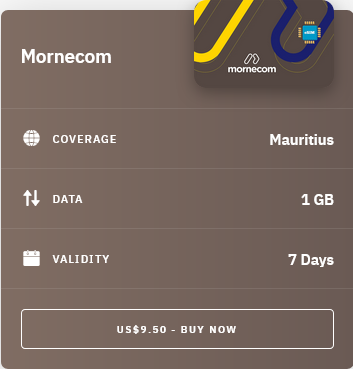 Airalo Mauritius Mornecom eSIM with Prices
