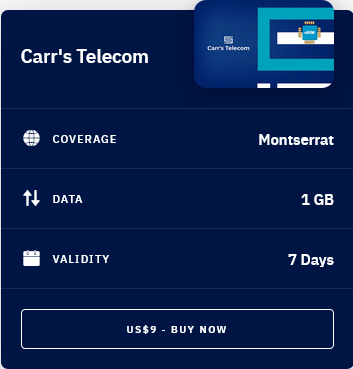 Airalo Montserrat Carr's Telecom eSIM with Prices