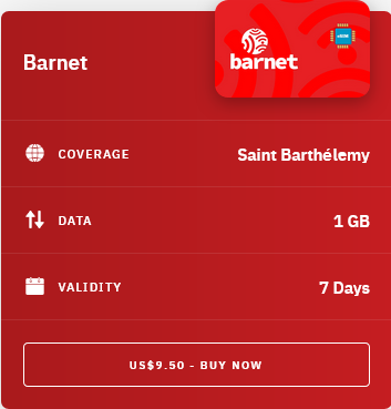Airalo Saint Barthélemy Barnet eSIM with Prices