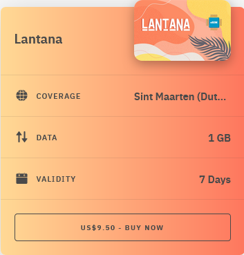 Airalo Sint Maarten (Dutch Part) Lantana eSIM with Prices