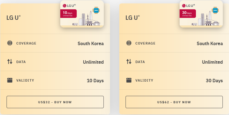 Airalo South Korea LG U⁺ eSIM with Prices