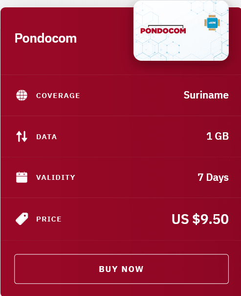 Airalo Suriname Pondocom eSIM with Prices