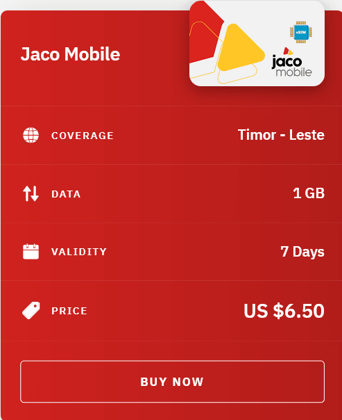 Airalo Timor - Leste Jaco Mobile eSIM with Prices