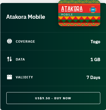 Airalo Togo Atakora Mobile eSIM with Prices