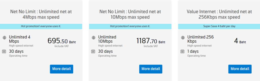 Dtac Thailand Net Unlimited Plans
