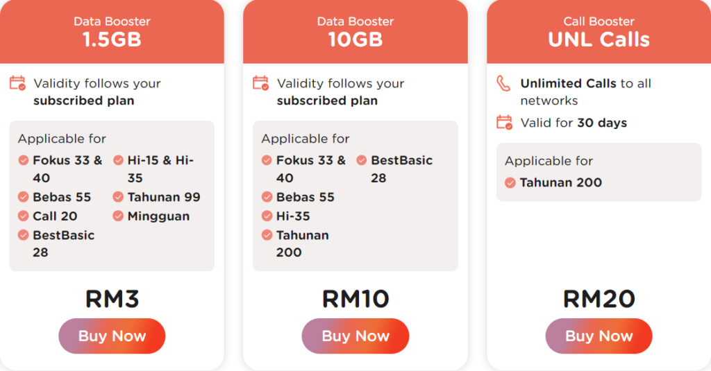 Tune Talk Malaysia Data Boosters