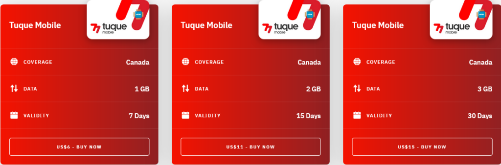 Airalo Canada Tuque Mobile eSIM with Prices