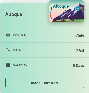 Airalo Chile Altoque eSIM with Prices